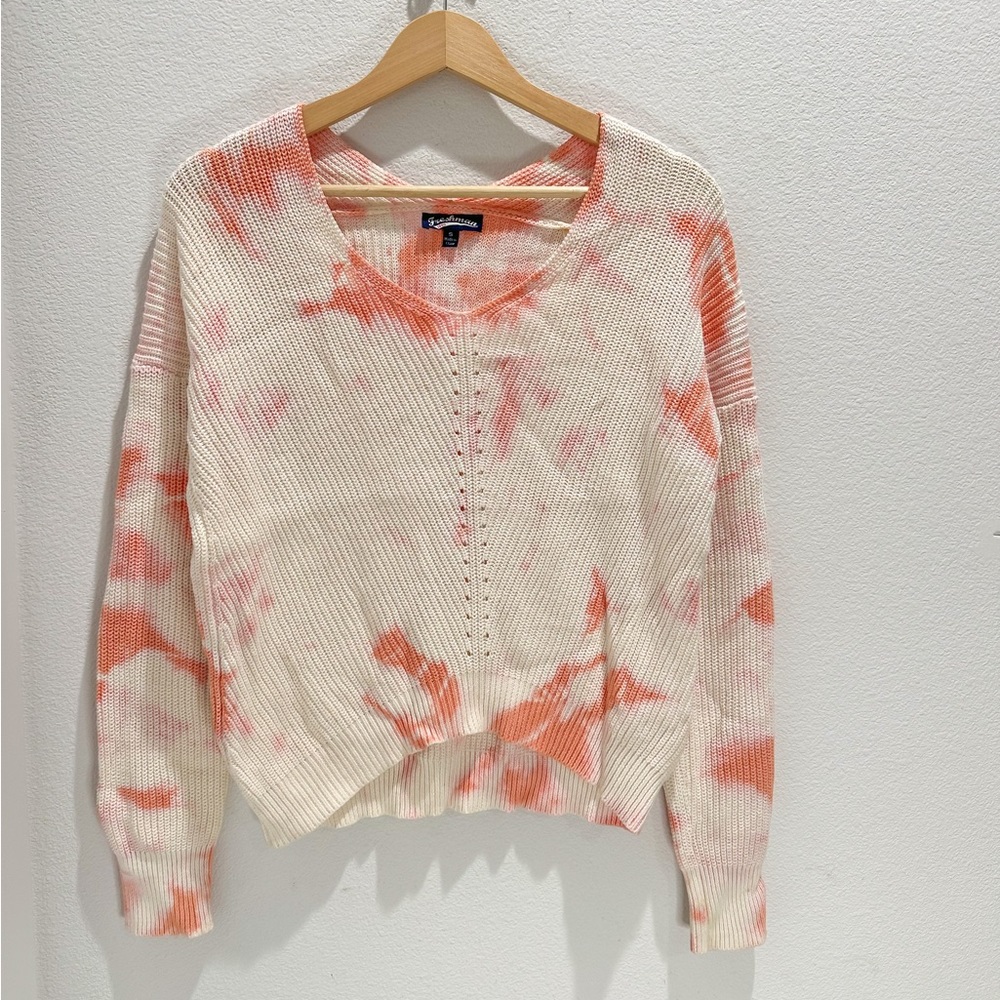 Nordstrom Freshman Ribbed Tie Dye Pink Warm Sweater